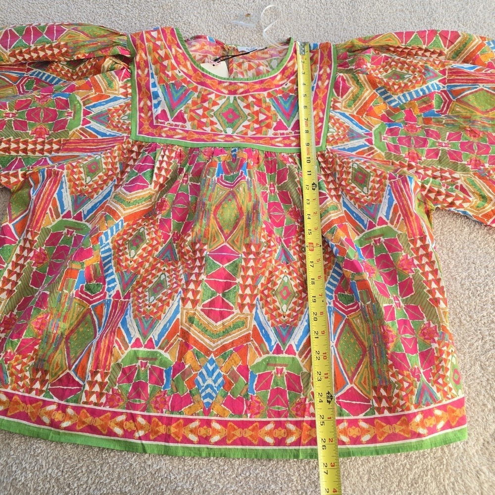 Avara Nadia Multicolor Printed Top Boho-chic Size XL NWT Keyhole Back - Picture 8 of 13